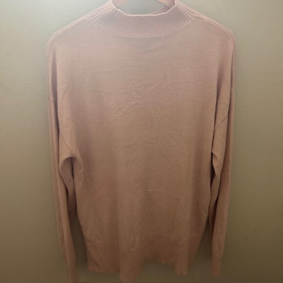 Briggs soft blush pink mock neck sweater with pearl detailing size XL - Picture 6 of 9
